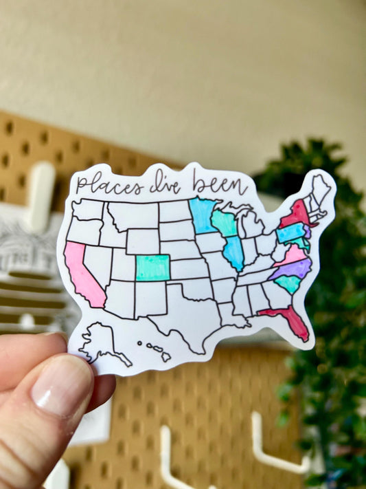 USA Map Sticker (Color in the states!)