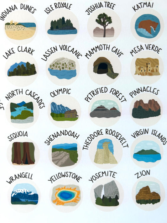 US National Parks Art Print