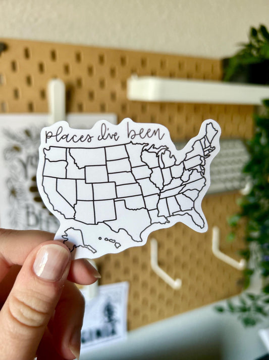 USA Map Sticker (Color in the states!)