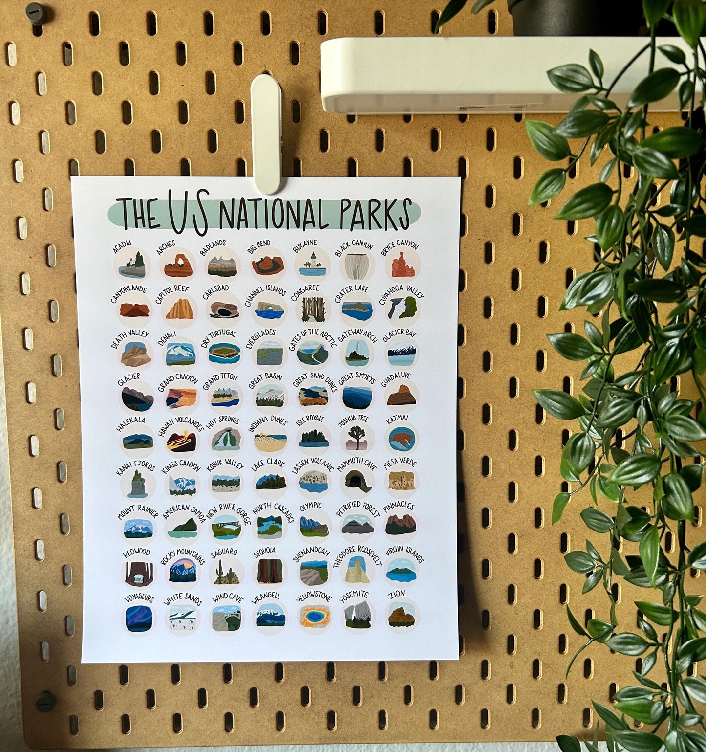 US National Parks Art Print